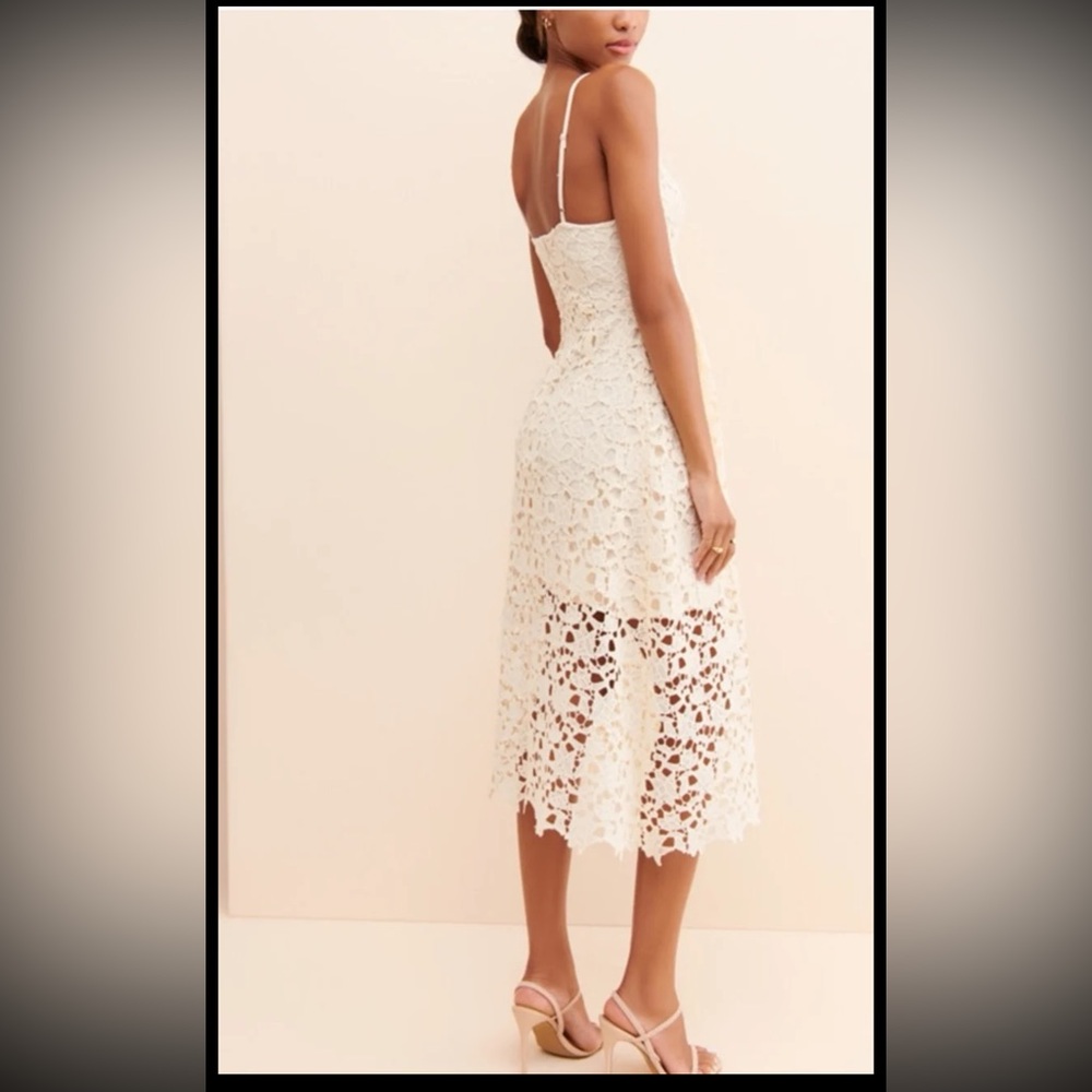 ASTR The Label Butter Yellow Crochet Lace Midi Dress 
size Small (4) - Picture 9 of 12